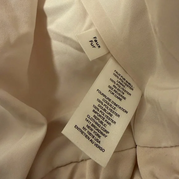 INDUSTRY Cream Faux Fur Women’s Hooded Jacket Size Medium - Picture 5 of 5